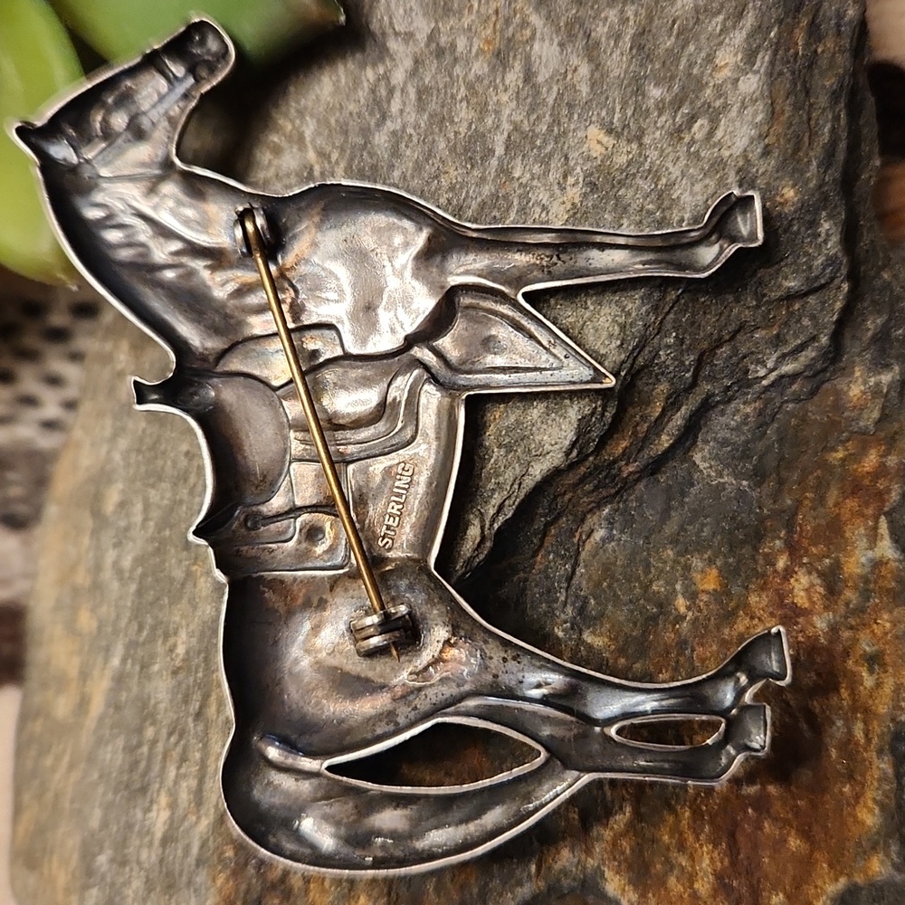 Sterling Silver Horse Brooch - Western Wear - image 3